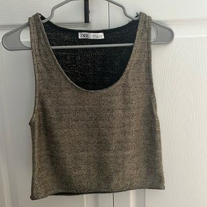 Shiny gold dressy tank top by Zara in size medium.